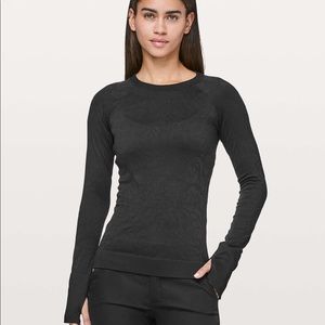 Lululemon Rest Less Pullover Black Ribbed Pattern Fourth Release Size 2